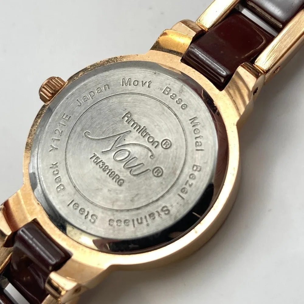 Armitron Now Women's Watch 24mm Rose Gold Tone Ceramic Crystals New Battery 7